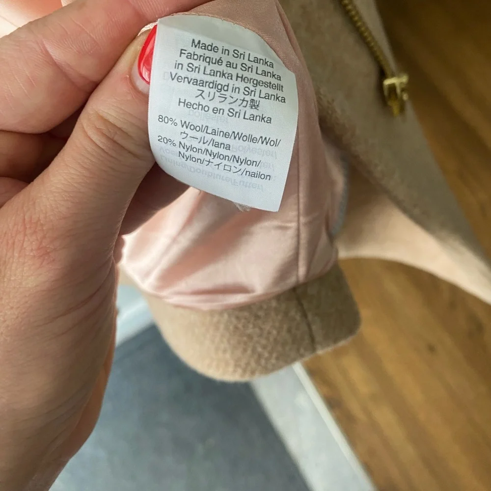 J. Crew Tan Italian Wool Cocoon Coat size 0P - Picture 4 of 8